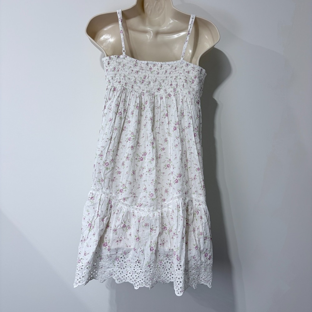 NEW Rachel Ashwell Women's S 100% Cotton Floral Cottagecore Slip Dress Babydoll - Picture 3 of 5